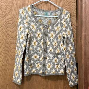 Anthropologie size small floral & plaid sweater great condition